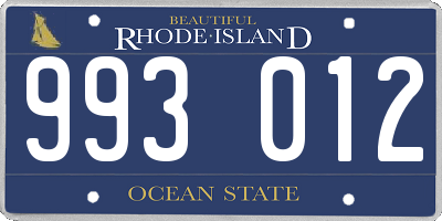 RI license plate 993012