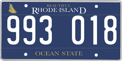 RI license plate 993018