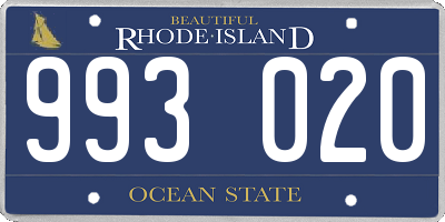 RI license plate 993020