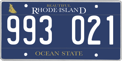 RI license plate 993021