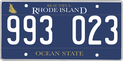 RI license plate 993023