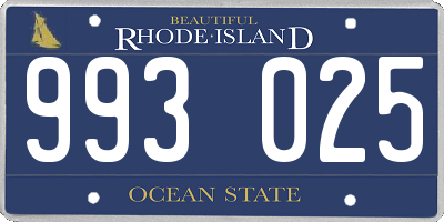 RI license plate 993025