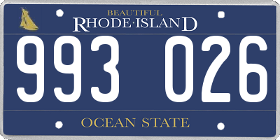 RI license plate 993026