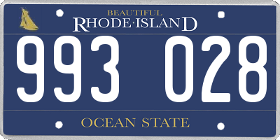 RI license plate 993028