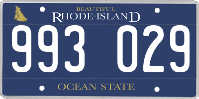 RI license plate 993029