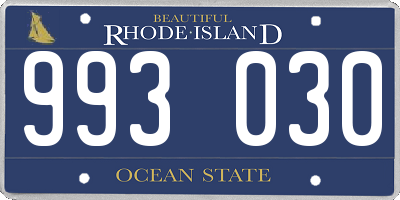 RI license plate 993030