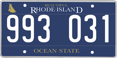 RI license plate 993031