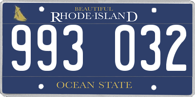 RI license plate 993032