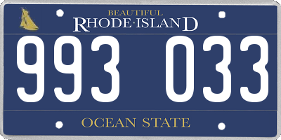 RI license plate 993033