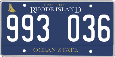 RI license plate 993036