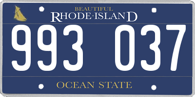 RI license plate 993037