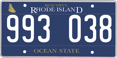 RI license plate 993038