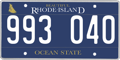 RI license plate 993040