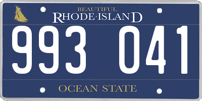 RI license plate 993041