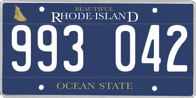 RI license plate 993042