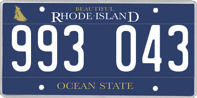 RI license plate 993043