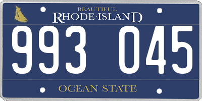 RI license plate 993045