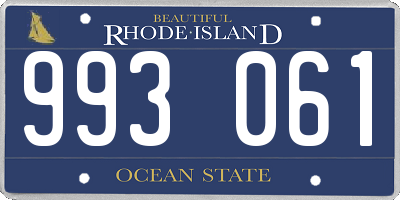 RI license plate 993061