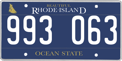 RI license plate 993063