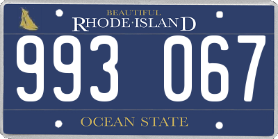 RI license plate 993067