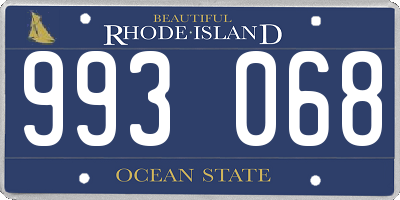 RI license plate 993068