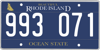 RI license plate 993071