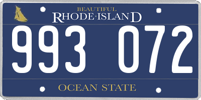 RI license plate 993072