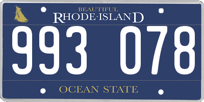 RI license plate 993078