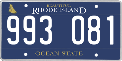 RI license plate 993081