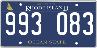 RI license plate 993083