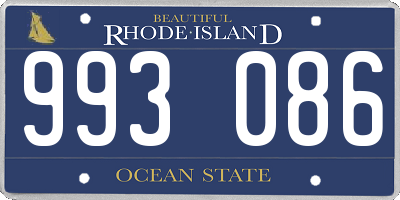 RI license plate 993086