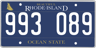 RI license plate 993089