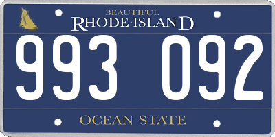 RI license plate 993092