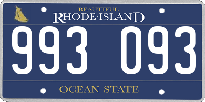 RI license plate 993093