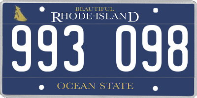 RI license plate 993098