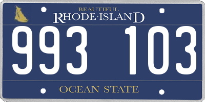 RI license plate 993103