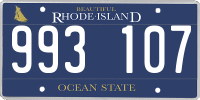 RI license plate 993107