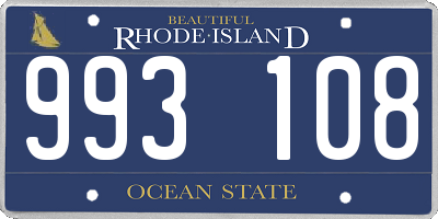 RI license plate 993108