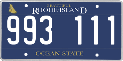 RI license plate 993111