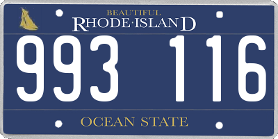 RI license plate 993116