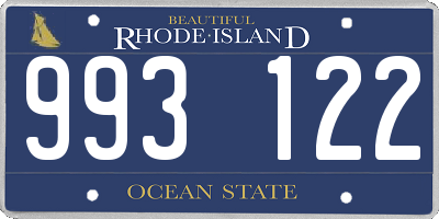 RI license plate 993122