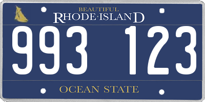 RI license plate 993123