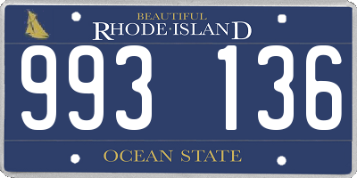 RI license plate 993136