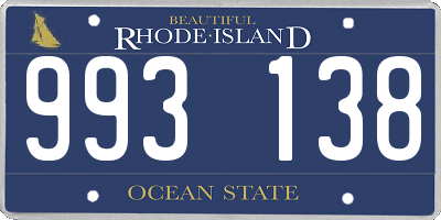 RI license plate 993138