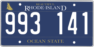 RI license plate 993141