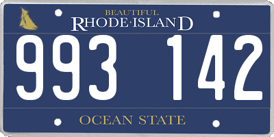 RI license plate 993142