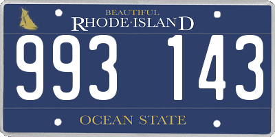 RI license plate 993143