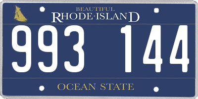 RI license plate 993144