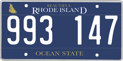 RI license plate 993147