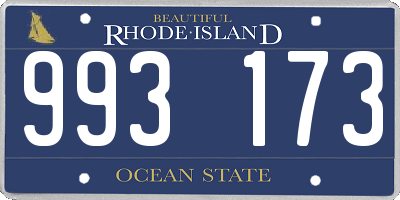 RI license plate 993173